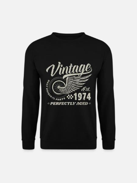1974 Geburtstag geboren im Jahr 1974 Retro Vintage - Unisex Pullover - Schwarz