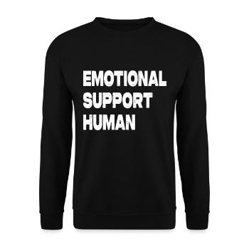 Emotional Support Human - Unisex Sweatshirt - black - Front - Alina (178cm) & Michal (187cm)