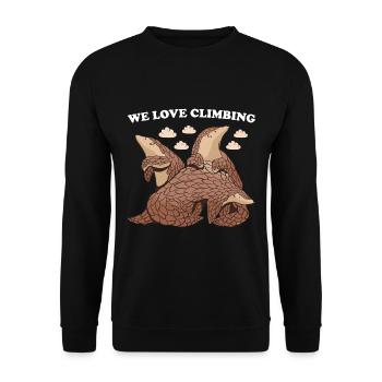 Nous aimons escalader pangolin - Sweat-shirt Unisexe - noir - Devant - Alina (178cm) & Michal (187cm)