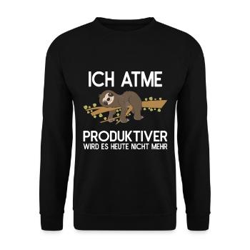 Sloth Faulenzer Süßes Faultier Geschenk - Unisex Pullover - Schwarz - Vorne - Alina (178cm) & Michal (187cm)
