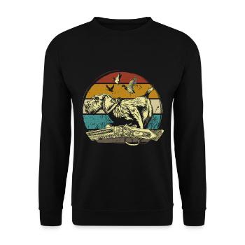Motif allemand de chasseur de chien à poil de fil - Sweat-shirt Unisexe - noir - Devant - Alina (178cm) & Michal (187cm)