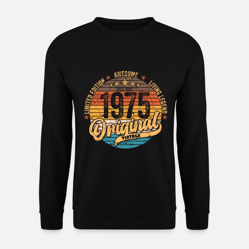 1975 Geburtstag geboren im Jahr 1975 Retro Vintage - Unisex Pullover - Schwarz