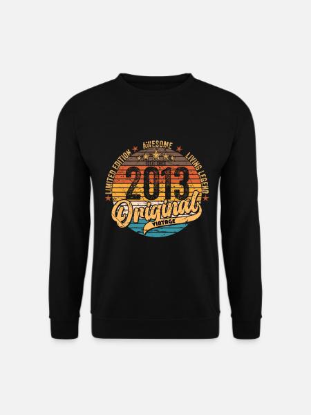 2013 Anniversaire né en 2013 Retro Vintage - Sweat-shirt Unisexe - noir