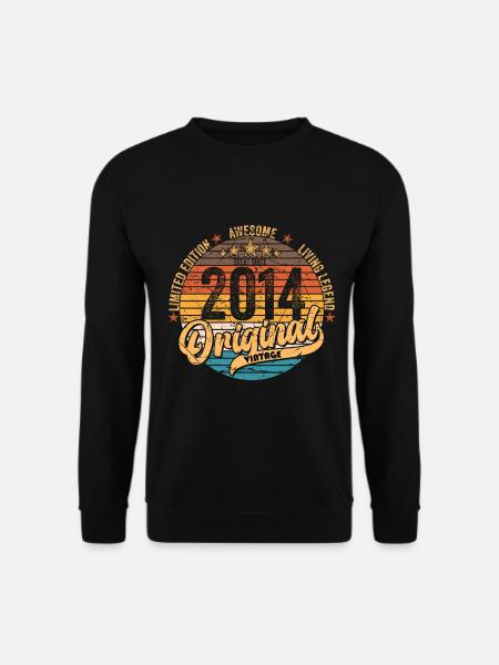 2014 Geburtstag geboren im Jahr 2014 Retro Vintage - Unisex Pullover - Schwarz