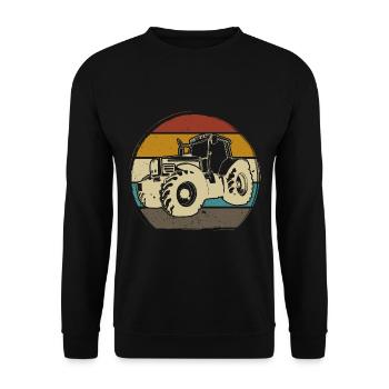 Tractor Tractor Agricultural Machine retro vintage - Unisex Sweatshirt - black - Front - Alina (178cm) & Michal (187cm)