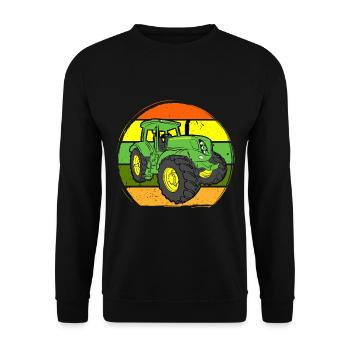Tractor Tractor Agricultural Machine retro vintage - Unisex Sweatshirt - black - Front - Alina (178cm) & Michal (187cm)