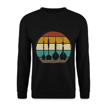 Retro Dartpfeile Vintage Dart Flights Darts - Unisex Sweatshirt - black - Front - Alina (178cm) & Michal (187cm)