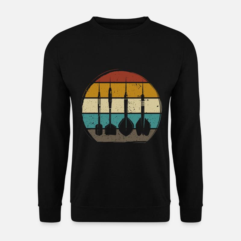Retro Dartpfeile Vintage Dart Flights Darts - Unisex Pullover - Schwarz