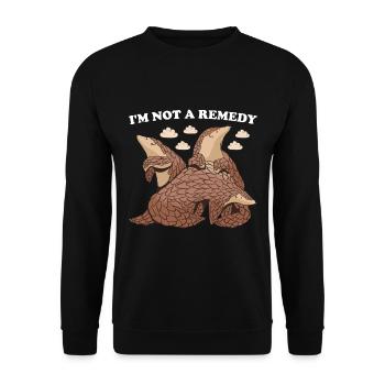 I'm Not A Remedy Pangolin - Unisex Sweatshirt - black - Front - Alina (178cm) & Michal (187cm)