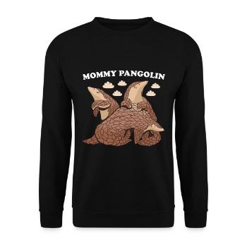 Maman Pangolin - Sweat-shirt Unisexe - noir - Devant - Alina (178cm) & Michal (187cm)