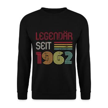 Legendär Seit 1962 Jahr Retro 62er Jahrgang - Unisex Pullover - Schwarz - Vorne - Alina (178cm) & Michal (187cm)