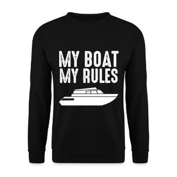 My Boat My Rules Yacht Ship Boat Quotes - Sweat-shirt Unisexe - noir - Devant - Alina (178cm) & Michal (187cm)