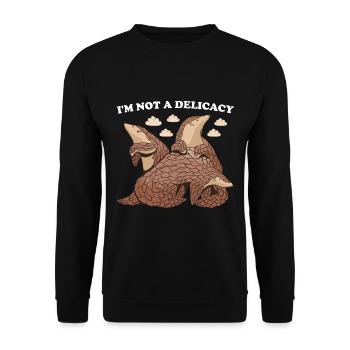 I'm Not A Delicacy Pangolin - Unisex Sweatshirt - black - Front - Alina (178cm) & Michal (187cm)