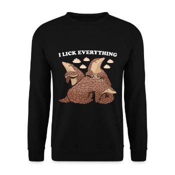 Je lèche tout Pangolin - Sweat-shirt Unisexe - noir - Devant - Alina (178cm) & Michal (187cm)