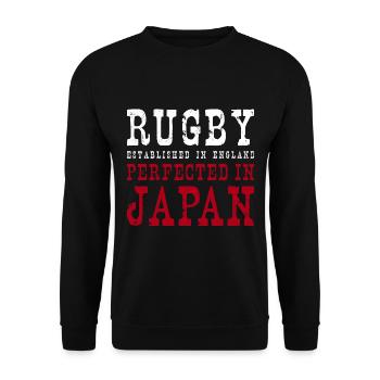 Rugby Perfected In Japan Rugby - Unisex Pullover - Schwarz - Vorne - Alina (178cm) & Michal (187cm)