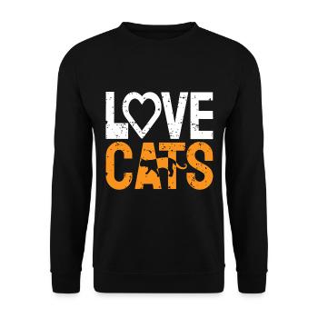 J’adore Cats ich liebe Katzen - Sweat-shirt Unisexe - noir - Devant - Alina (178cm) & Michal (187cm)