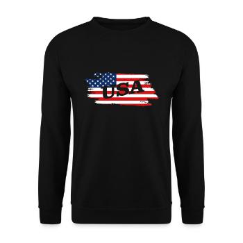 USA America - Unisex Pullover - Schwarz - Vorne - Alina (178cm) & Michal (187cm)