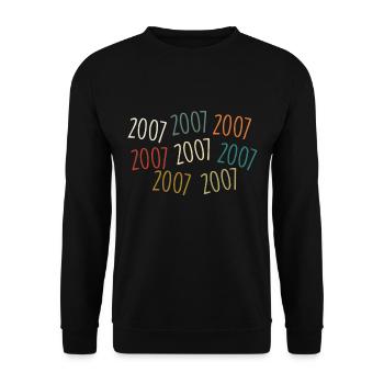 Born in 2007 - legendary since 2007 - Unisex Sweatshirt - black - Front - Alina (178cm) & Michal (187cm)