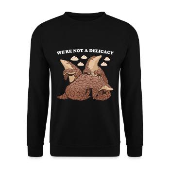 We're Not A Delicacy Pangolin - Unisex Sweatshirt - black - Front - Alina (178cm) & Michal (187cm)