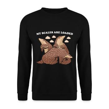 Mes écailles sont chargées Pangolin - Sweat-shirt Unisexe - noir - Devant - Alina (178cm) & Michal (187cm)