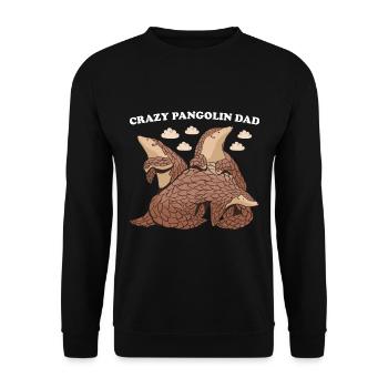 Crazy Pangolin Dad Pangolin - Unisex Pullover - Schwarz - Vorne - Alina (178cm) & Michal (187cm)
