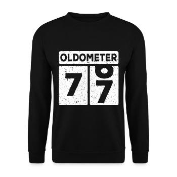 77th birthday 77 years funny 77th birthday - Unisex Sweatshirt - black - Front - Alina (178cm) & Michal (187cm)