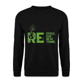 ReCycle ReUse ReNew ReThink - Unisex Sweatshirt - black - Front - Alina (178cm) & Michal (187cm)