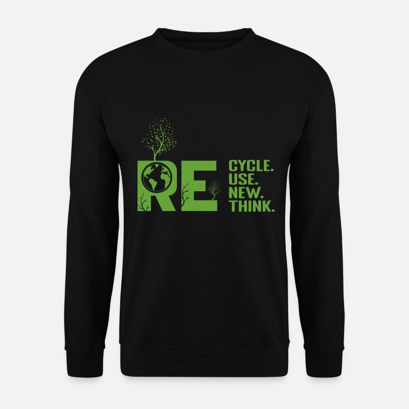 ReRecycler Réutiliser Repenser Repenser - Sweat-shirt Unisexe - noir