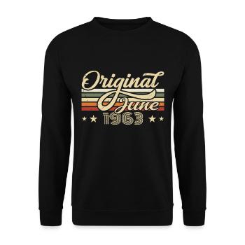 June 1963 | Birthday 1963 Vintage June 1963 - Unisex Sweatshirt - black - Front - Alina (178cm) & Michal (187cm)
