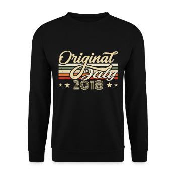 Geschenk 2018 Juli Geburtstag Geboren Im Juli 2018 - Unisex Pullover - Schwarz - Vorne - Alina (178cm) & Michal (187cm)