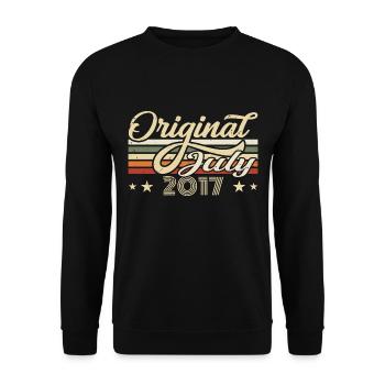 Geschenk 2017 Juli Geburtstag Geboren Im Juli 2017 - Unisex Pullover - Schwarz - Vorne - Alina (178cm) & Michal (187cm)