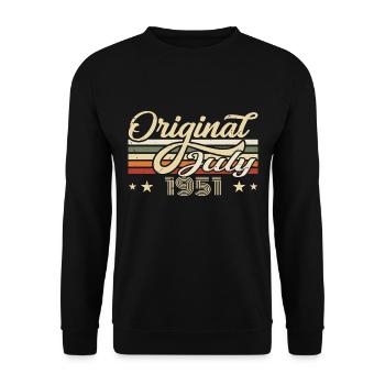 Geschenk 1951 Juli Geburtstag Geboren Im Juli 1951 - Unisex Pullover - Schwarz - Vorne - Alina (178cm) & Michal (187cm)