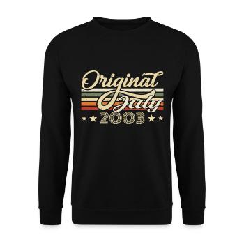 Gift 2003 July Birthday Born in July 2003 - Unisex Sweatshirt - black - Front - Alina (178cm) & Michal (187cm)