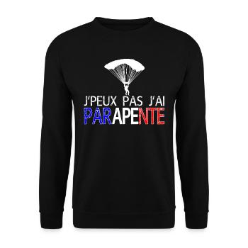 Parapente Humour France - Sweat-shirt Unisexe - noir - Devant - Alina (178cm) & Michal (187cm)