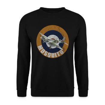 Berühmter WW2 Flugzeug DH-98 Mosquito Fighter Bomber - Unisex Pullover - Schwarz - Vorne - Alina (178cm) & Michal (187cm)