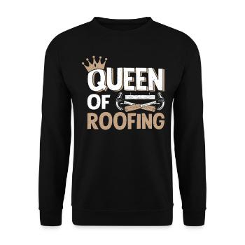 Roofing roofing shop Roofklempner Roofer - Unisex Sweatshirt - black - Front - Alina (178cm) & Michal (187cm)