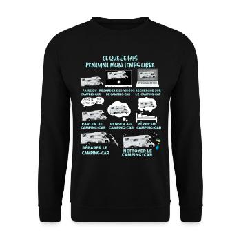 Camping car - Sweat-shirt Unisexe - noir - Devant - Alina (178cm) & Michal (187cm)