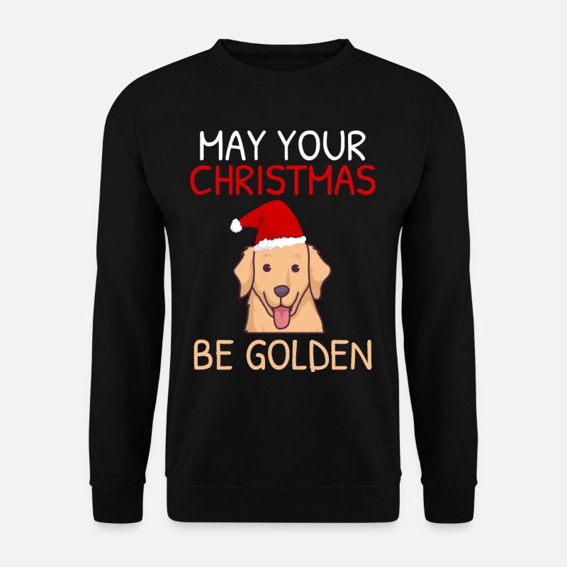 Möge dein Weihnachten Golden Sein Golden Retriever - Unisex Pullover - Schwarz