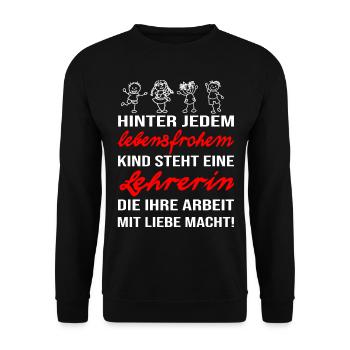 Lehrerin die ihren Job liebt. Kindererziehung - Unisex Pullover - Schwarz - Vorne - Alina (178cm) & Michal (187cm)