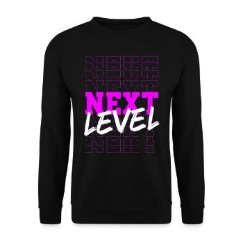 Next level magenta typography design - Unisex Sweatshirt - black - Front - Alina (178cm) & Michal (187cm)