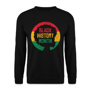 Black History Month - Unisex Pullover - Schwarz - Vorne - Alina (178cm) & Michal (187cm)