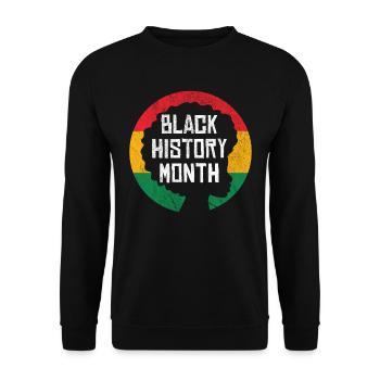 Black History Month - Unisex Pullover - Schwarz - Vorne - Alina (178cm) & Michal (187cm)
