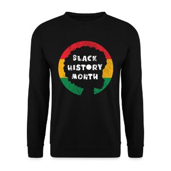 Black History Month - Unisex Pullover - Schwarz - Vorne - Alina (178cm) & Michal (187cm)