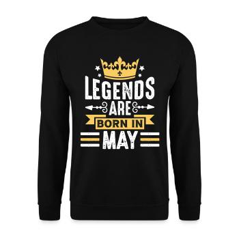 The legends are born in May birthday in May - Unisex Pullover - Schwarz - Vorne - Alina (178cm) & Michal (187cm)