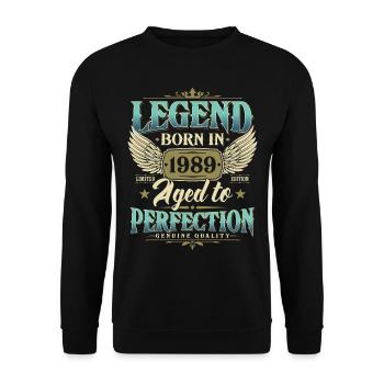 Legend 1989 Born Vintage Cadeau d’anniversaire - Sweat-shirt Unisexe - noir - Devant - Alina (178cm) & Michal (187cm)
