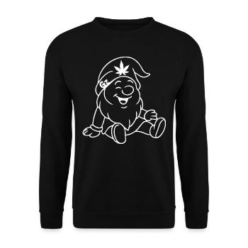 Super süßer lachender Zwerg/Wichtel - Unisex Pullover - Schwarz - Vorne - Alina (178cm) & Michal (187cm)