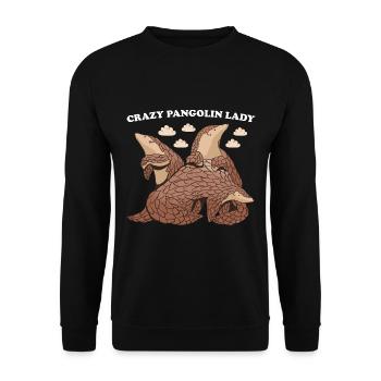 Pangolin fou Lady Pangolin - Sweat-shirt Unisexe - noir - Devant - Alina (178cm) & Michal (187cm)