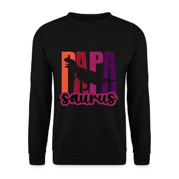 Papasaurus Fête des Pères Dinosaure T-Rex Idée Cadeau - Sweat-shirt Unisexe - noir - Devant - Alina (178cm) & Michal (187cm)