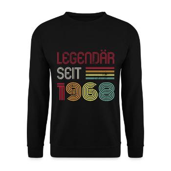 Legendär Seit 1968 Jahr Retro 68er Jahrgang - Unisex Pullover - Schwarz - Vorne - Alina (178cm) & Michal (187cm)