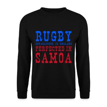 Rugby perfectionné aux Samoa Rugby - Sweat-shirt Unisexe - noir - Devant - Alina (178cm) & Michal (187cm)